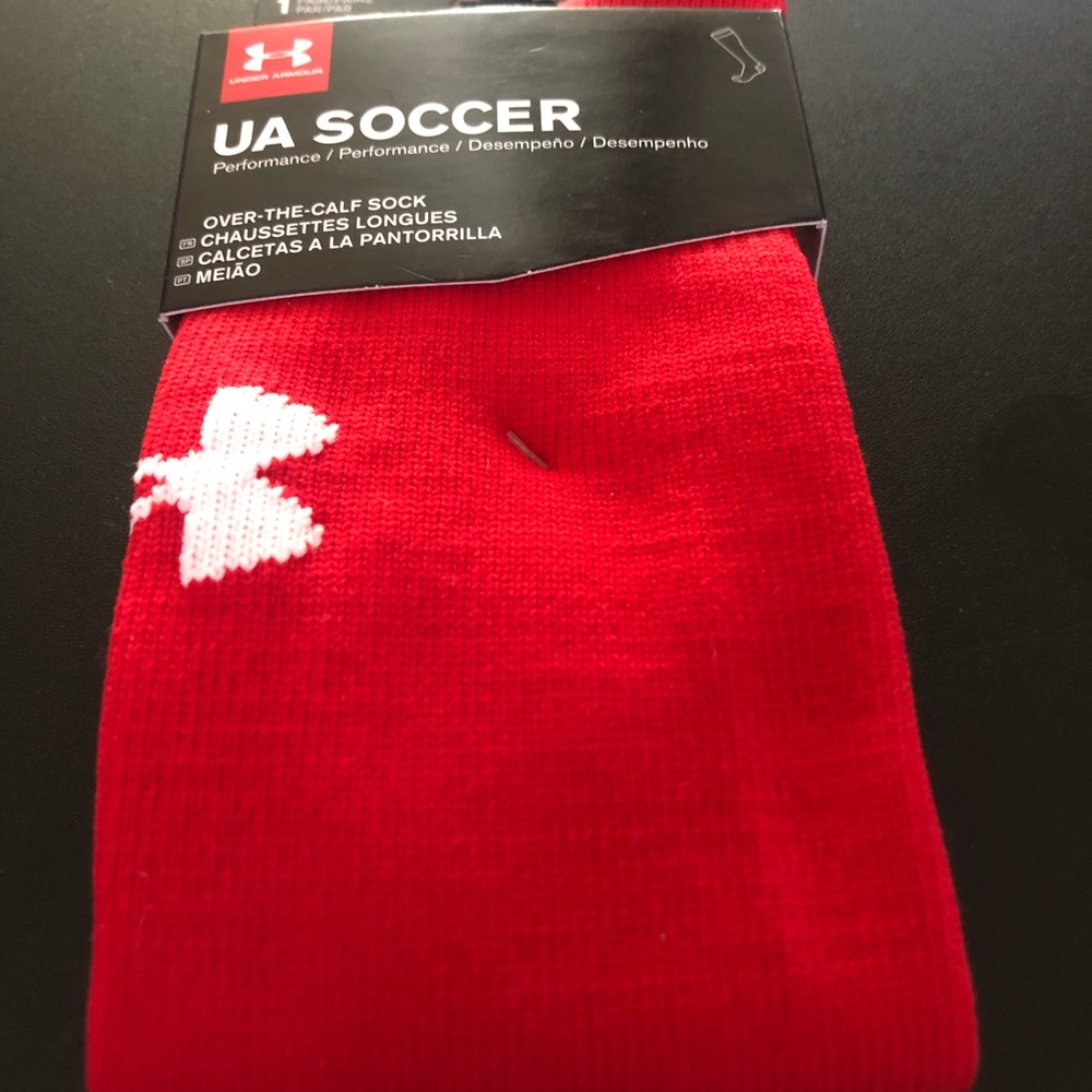 1 New UA Soccer OTC Red Under Armour Socks Youth Boys Girls Unisex